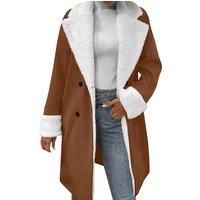 Women Double Breasted Shearling Jacket - 4 Colours & 8 Sizes
