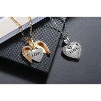 Silver-Tone /'Side by Side Or Miles Apart We are Best Friends Connected The Heart/' Engraved Pendant Necklace 2.5cm Diameter with 18 Inch Chain