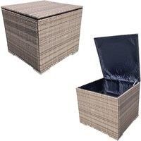 Rattan Garden Storage Box, 333L Wicker Storage Basket Box with Lid