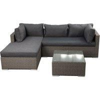 3 Piece Rattan Garden Corner Sofa Set with 10CM Cushion- Fully Assembled