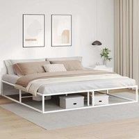 Bed Frame without Mattress White 200x200 cm Metal