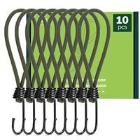 Abma Cord Bungee Cords with Hooks Bungee 20cm 10Pcs Small Fixing Green