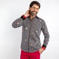 CLAUDIO LUGLI Men's Sailor Punk Tattoo Print Shirt in Black | Size: XL