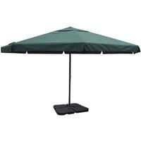 Aluminium Umbrella with Portable Base Green