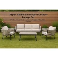 Aspen Aluminium Lounge Set - Contemporary Comfort With Ceramic Table