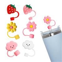 Supfoto Flower Straw Covers Toppers for 6Pcs 30&40 4PCS 10mm 0.4in