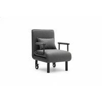 3-in-1 Grey Linen Convertible Sofa Bed with Pillow - Compact Seat, Recliner & Armchair