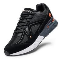 FitVille Mens Wide Fit Trainers Extra Walking Black, 8.5 XX-Wide