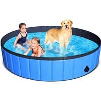 JUOIFIP Foldable Dog Paddling Pool Portable PVC 160x30 cm Extra Large