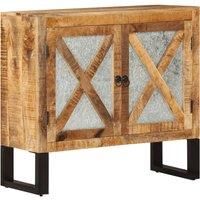 Sideboard 80x30x71 cm Solid Rough Wood Mango and Metal