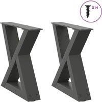 Coffee Table Legs 2 pcs Anthracite 30x(30-31.3) cm Steel