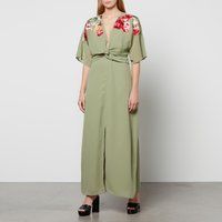 Hope & Ivy Cora Floral-Embroidered Chiffon Maxi Dress - UK 10