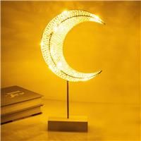 Moon Table Lamp Battery Operated Half Moon Light Retro Ramadan