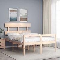 Bed Frame with Headboard 140x190 cm Solid Wood