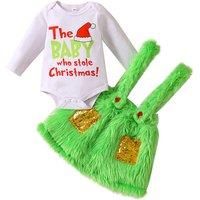Grinch Inspired Baby Christmas Outfit In 2 Options And 4 Sizes - Black