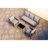 Eton 5 Seater Rattan Garden Armchair Sofa Set With Coffee Table