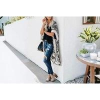 Orange Boho Floral Chiffon Kimono Cardigan - Lightweight Oversized Summer Cover-Up for Women