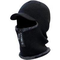 Unisex Fleece Lined Thermal Zip-Up Hat Neck Warmer - 3 Colours