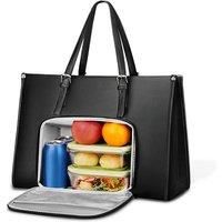 Women'S Pu Handbag With Insulated Lunch Box Compartment