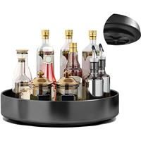 Fineget Spinning Metal Spice Rack Organizer for Cabinet Large Black
