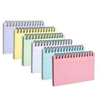 6 Packs Index Cards Record Cards Study Cards for Revision Note Cards with Ring Binder for Office School Learning Index Cards and Box Sets -6 Colours-5x3 Inches