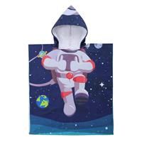 KAKU NANU Kids Poncho Hooded Towels 6-14 Years Old,Exquisite Pattern Beach Swimming Bath Towels with Hood for Boys Girls Children