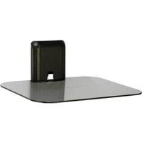 Sanus Single Wall Floating Black Glass Shelf Bracket Xbox PS4 Sky Q TV/DVD/AV