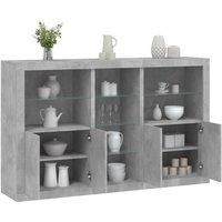 Sideboard with LED Lights Concrete Grey 162x37x100 cm