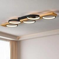 Black Five-circle design Light LED Flush Mount,99.99cm,3000K-6500K