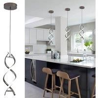 Modern LED Pendant Light Fixture 24W 6000K Black 1 pack