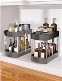 SANKEYTEW Pack Under Sink Storage 2 Organiser,2 6 Organiser,Black