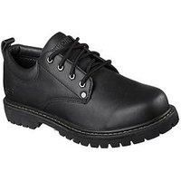 Skechers Tom Cats black leather casual Oxford lace up shoes
