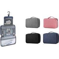 Travel Hanging Toiletries Holder - 4 Colours, 1 Or 2 Pack - Black