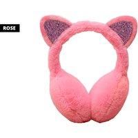 Glitter Kitty Fluffy Earmuffs - 8 Colour Options! - Pink