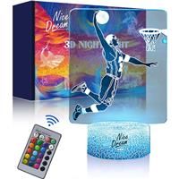 Nice Dream Basketball Player Dunk Night Light for Kids, Illusion 3D 16