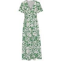 V-Neck Short-Sleeved Printed Maxi Dress - 7 Sizes, 4 Colours