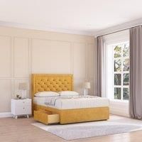 Montana Plush Velvet Memory Foam Bed Set With 2 Drawers, Mattress & Headboard