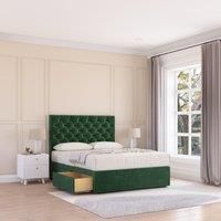 Mayfair Plush Velvet Memory Foam Bed Set With 2 Drawers, Mattress & Headboard