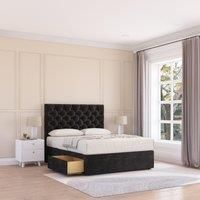 Mayfair Plush Velvet Memory Foam Bed Set With 2 Drawers, Mattress & Headboard
