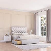 Mayfair Plush Velvet Memory Foam Bed Set With 2 Drawers, Mattress & Headboard