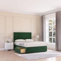 Kansas Plush Velvet Memory Foam Bed Set With 2 Drawers, Mattress & Headboard