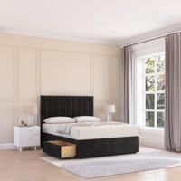 Kansas Plush Velvet Memory Foam Bed Set With 2 Drawers, Mattress & Headboard