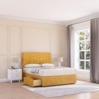 Kansas Plush Velvet Memory Foam Bed Set With 2 Drawers, Mattress & Headboard