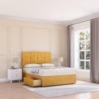 Jasmine Plush Velvet Memory Foam Bed Set With 2 Drawers, Mattress & Headboard