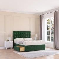 Alabama Plush Velvet Memory Foam Bed Set With 2 Drawers, Mattress & Headboard