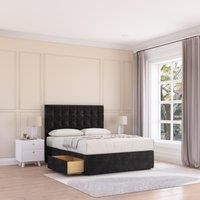 Alabama Plush Velvet Memory Foam Bed Set With 2 Drawers, Mattress & Headboard