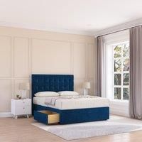Alabama Plush Velvet Memory Foam Bed Set With 2 Drawers, Mattress & Headboard