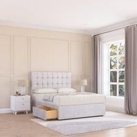 Alabama Plush Velvet Memory Foam Bed Set With 2 Drawers, Mattress & Headboard