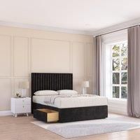 Manhattan Plush Velvet Memory Foam Bed Set With 2 Drawers, Mattress & Headboard