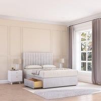 Manhattan Plush Velvet Memory Foam Bed Set With 2 Drawers, Mattress & Headboard